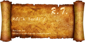 Rák Teréz névjegykártya